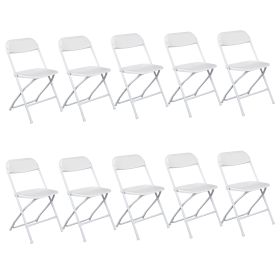 10pcs Injection Molded Classic White Courtyard Plastic Folding Chair