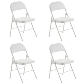 4pcs Simple Leather PVC Steel Pipe Exhibition Chairs