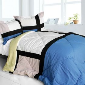 [Luxury Home] Quilted Patchwork Down Alternative Comforter Set (Twin Size)
