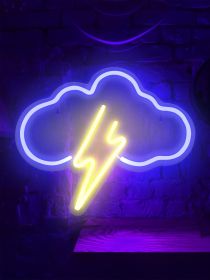 Cloud Led Light Neon Lights 13.4x11.7 inch Led Neon Signs For Wall Decor USB Powered Led Signs For Bedroom Wall Yellow Neon Signs Blue Neon Sign