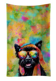 Scottish Terrier Hippie Dawg Kitchen Towel Dish Cloths Guest Hand Towel Decorative Bathroom Towel for Face,Tea, Dishcloth, Kitchen and Bath