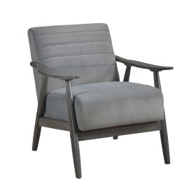 Casual Transitional Accent Chair 1pc Gray Velvet Upholstery Solid Wood Frame Living Room Furniture