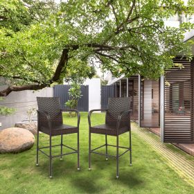 2pcs Brown Gradient Vine Bar Chair