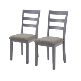 Farmhouse Style Dining Chairs Set Of 2, Wooden Kitchen Chairs, Solid Wood Legs, High Ladder Back, Non-Slip Foot Pads, Sturdy Design, 275lbs Capacity (Option: Dark Brown)