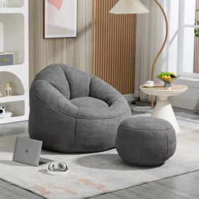 Bean Bag Sofa Chair High Pressure Foam  With Padded Foam Padding (Color: Grey)