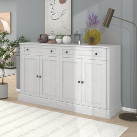 TREXM Kitchen Sideboard Buffet With 2 Drawers & 4 Doors Adjustable Shelves (Option: Antique White)