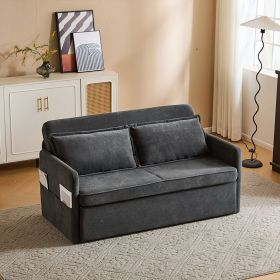 Adult Sleeper Chair Bed, 3-in-1 Convertible Sofa Chair Bed Pull-out Sofa Bed, Convenient Folding Tray Table With USB And Type-C Charging Ports Modern (Option: Fabric Dark Gery)