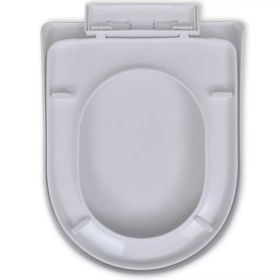 White Soft-close Toilet Seat Square (Option: as picture)
