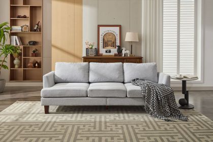 Fabric 3 Seater Couch With 2 USB, Comfortable Sectional Couches And Sofas For Living Room Bedroom Office Small Space, Easy Assembly & Comfy Cushion Ca (Color: LIGHT GREY)