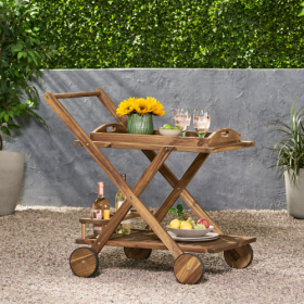 RIVIERA BAR CART (Option: Natural Stained)