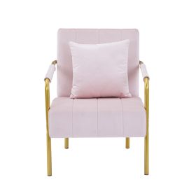 Modern Velvet Accent Chair For Living Room (Color: Pink)
