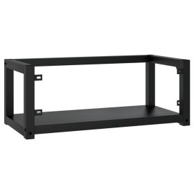 vidaXL Wall-mounted Bathroom Washbasin Frame Black 31.1" x 15" x 12.2" Iron (Option: as picture)