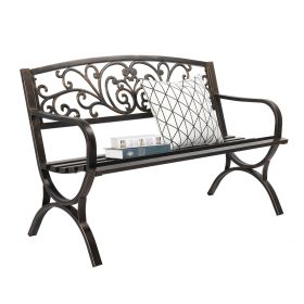 50 Inch Butterfly Back Cross Legged Antique Bronze Iron Bench (Option: Bronze)