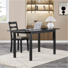 59 Extendable Dining Table, Modern House Dining Room Table For 4-8, Wooden Kitchen Table , Dining Room, Working Office, Home Living Room Furnitur (Color: Black)
