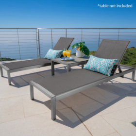 CAPE CORAL KD CHAISE LOUNGE GRY  MP2  SET OF 2 (Option: Gray)