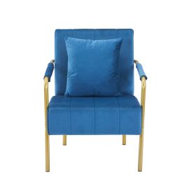 Modern Velvet Accent Chair For Living Room (Color: Navy)