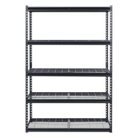 Storage Shelves 5 Tier Adjustable Heavy Duty Garage Shelving Units 3000 Lbs (Color: Black)