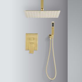 Ceiling Mounted Shower System Combination Kit With Handheld And 16 Inch Showerhead (Option: As shown in the figure)