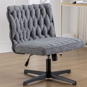 Armless Office Desk Chair No Wheels Cannot Be Sold On Temu (Color: Grey)