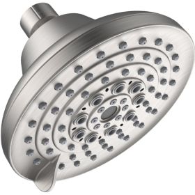 6 Spray Settings High Pressure Shower Head 5 Rain Fixed Showerhead - Brushed Nickel Adjustable Shower Head With Anti-Clogging Nozzles, Low Flow Easily (Color: White)