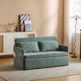 Adult Sleeper Chair Bed, 3-in-1 Convertible Sofa Chair Bed Pull-out Sofa Bed, Convenient Folding Tray Table With USB And Type-C Charging Ports Modern (Option: Fabric Light Green)