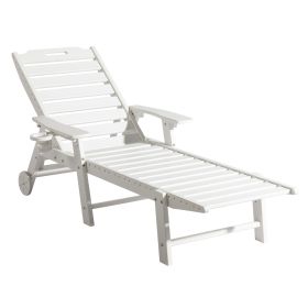 77in White Adjustable Backrest HDPE Reclining Bed (Color: White)