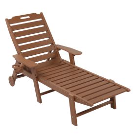 77in , HDPE Reclining Bed With Adjustable Backrest (Option: Teak color)