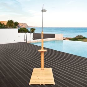 Outdoor Garden Pool Shower With Chassis Board For Swimming Pool, Patio, Terrace (Option: Teak)