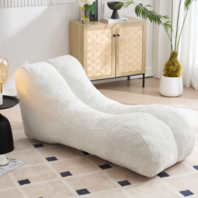 Creative Bean Bag Sofa Chair For Adults Filled With High-quality Sponge That Is Plump And Elastic Fitting The Curves Of The Human Body And Provid (Color: White)