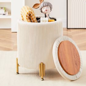 Cream Colored Gold Leg Footstool,Prohibited Platform Amazon (Option: Cream)
