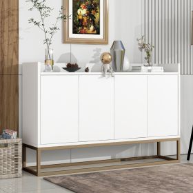 TREXM Modern Sideboard Buffet Cabinet Large Storage For Dining, Entryway - White (Color: White)