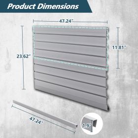 PVC Slat Wall Panels,Garage & Home Storage System , Heavy Duty Interlocking Design , Graphite Finish (Option: 4x2 ft)