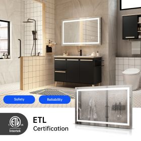40in x 24in LED Lighted Bathroom Wall Mounted Mirror with Anti Fog Separately Control Dimmer Function (Option: as picture)